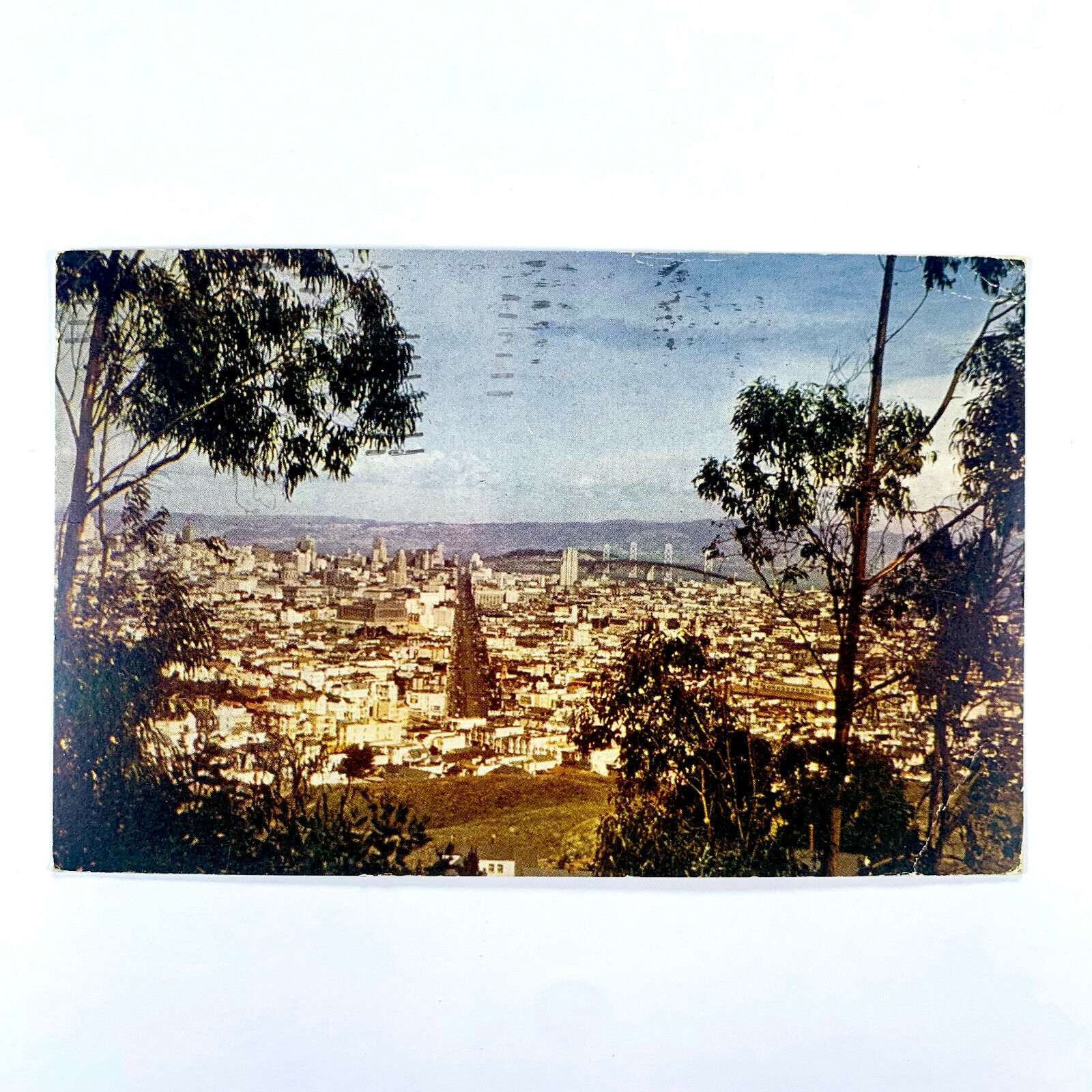 Postcard California San Francisco CA Market Street Aerial 1945 Posted Chrome