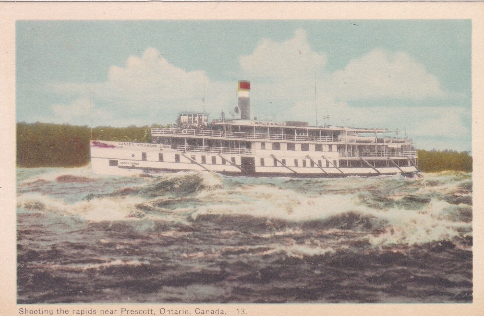 SS Rapids Prince Canada Steamship Lines Prescott Ontario Canada  Postcard 1930\'s