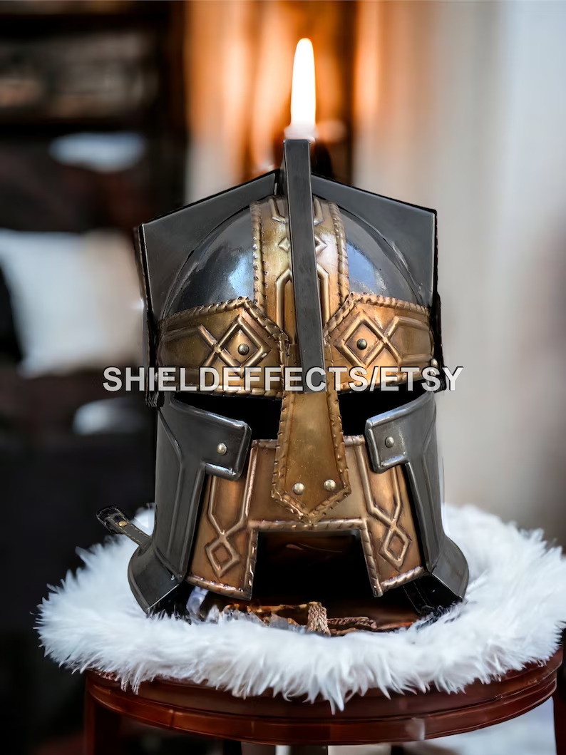 Medieval Steel Moria Dwarves Blackened Helmet/Lotr Helmet Elven Helmet