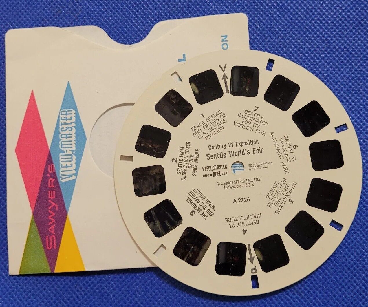 Sawyer's A2726 Seattle World’s Fair Century 21 Exposition view-master reel 1962