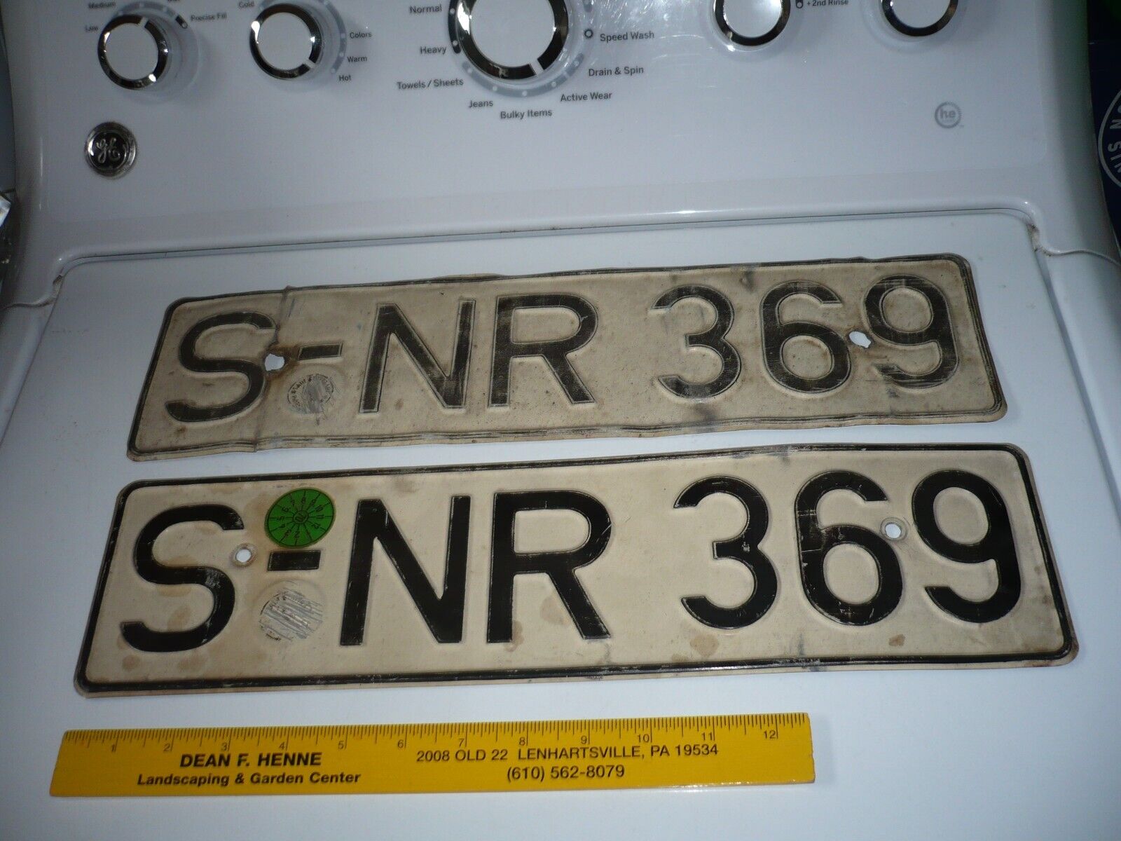 vintage pair of  Stuttgart  Germany License Plates  expired 1970 ?  era