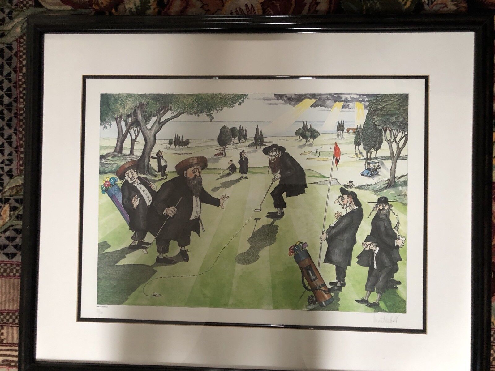 Martin Holt  Framed Golf Puttin  Ltd Edition Print Signed and Numbered -118/300