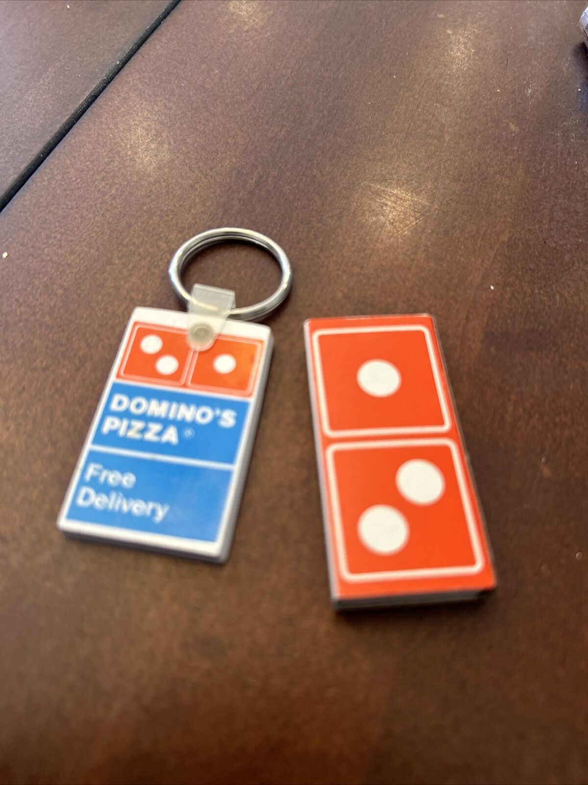 Vintage Domino’s Pizza Free Delivery Rubber Keychain And Matches