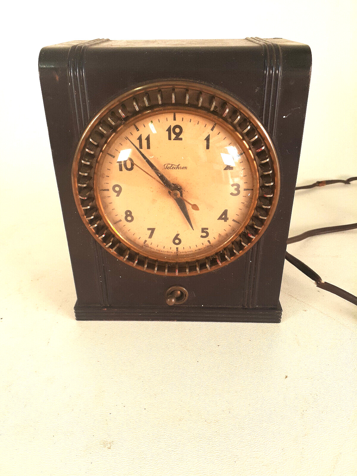 Vintage Warren Telechron Lamp Timer Clock, Bakelite Case, Bad Cord, Parts Only