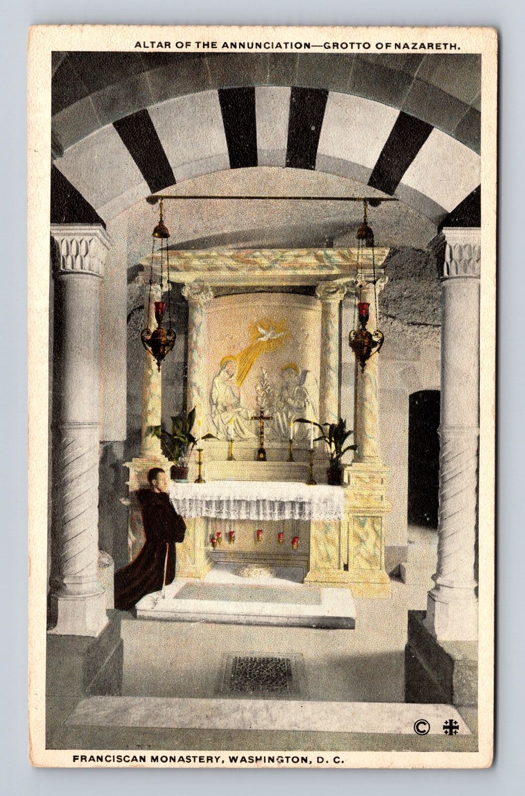 Washington DC- Altar, Franciscan Monastery, Antique, Vintage Souvenir Postcard