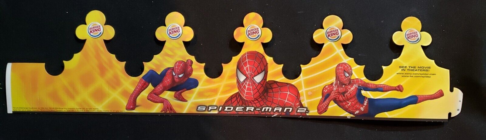 Vintage Spiderman 2 Burger King Crown Near Mint 2004 VERY RARE L@@K