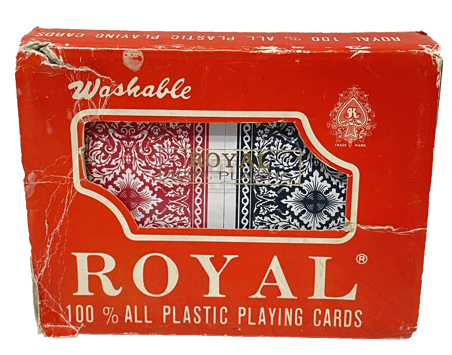 Vintage Royal Washable All Plastic Playing Cards 2 Decks in Original Packaging