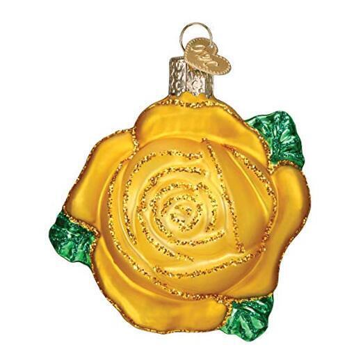 Old World Christmas Yellow Rose Ornament, Multi 