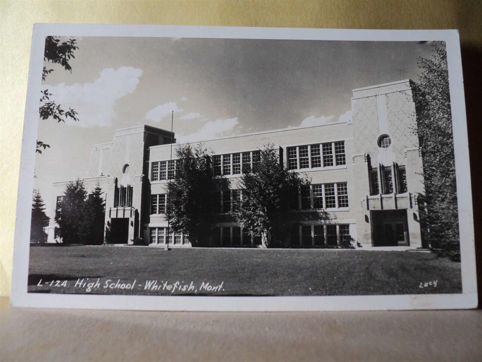 WHITEFISH MT Montana High School 1950 RPPC postcard