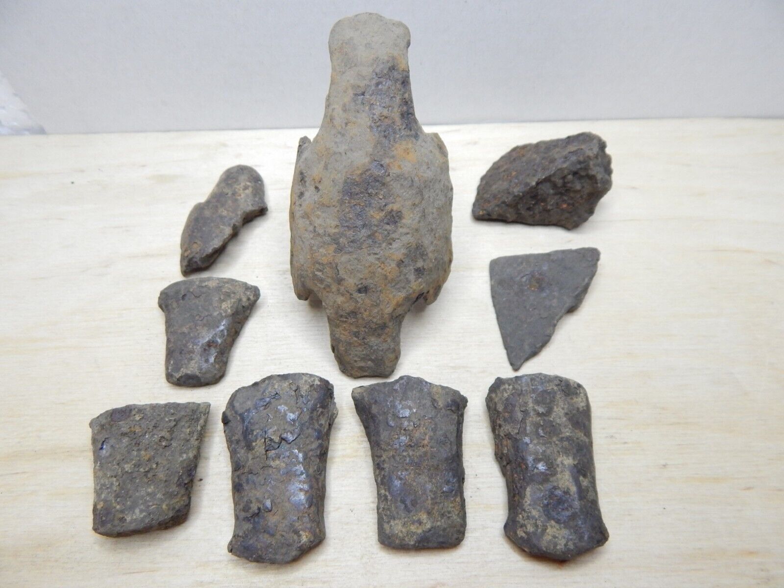 Ancient Vikings Battle Axe Fragments Medieval Artifact