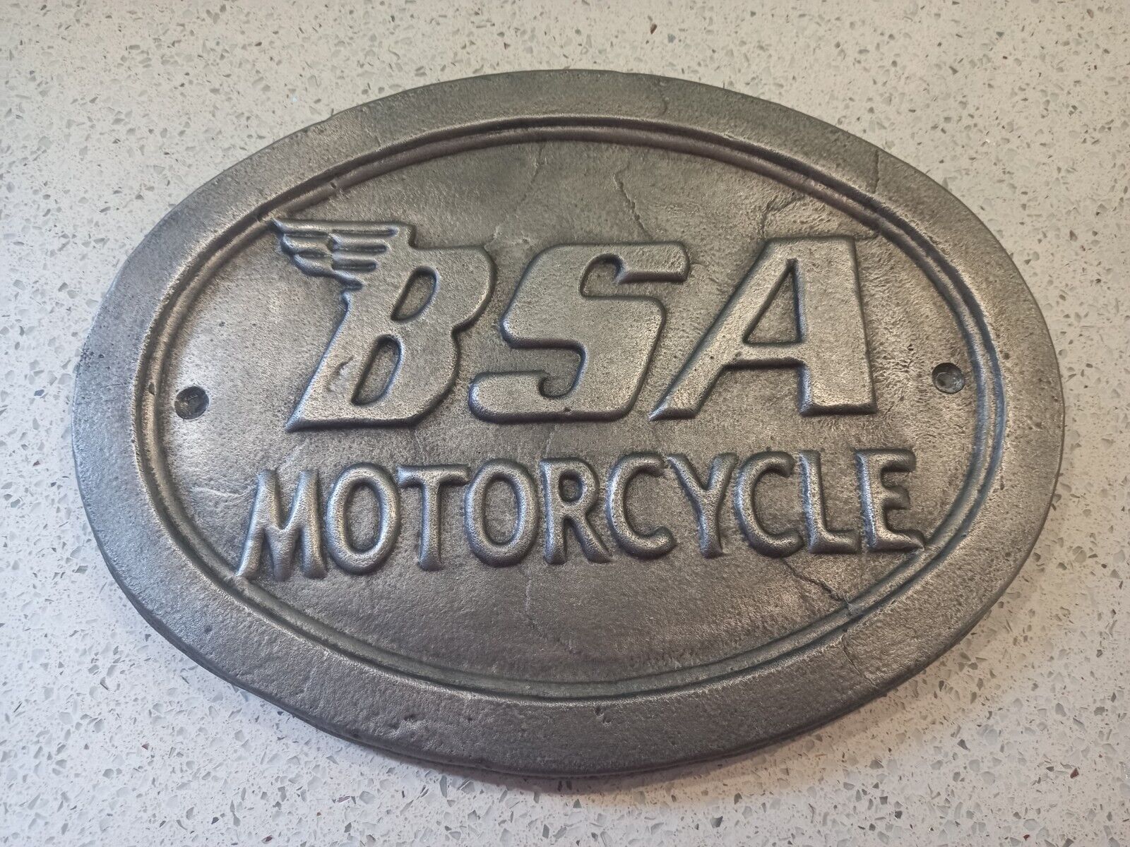 BSA Motorcycle Cast Aluminium Sign Not Cast Iron Garage Decoration Bike Plaque