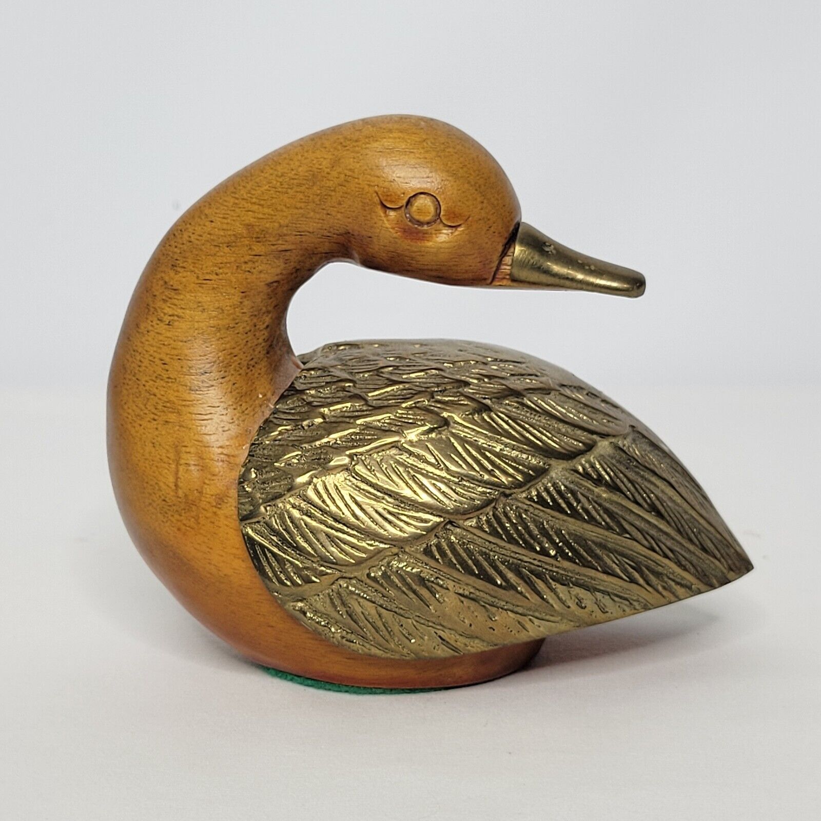 Vintage Dolbi Cashier Brass and Wood Duck Figurine 4.5\