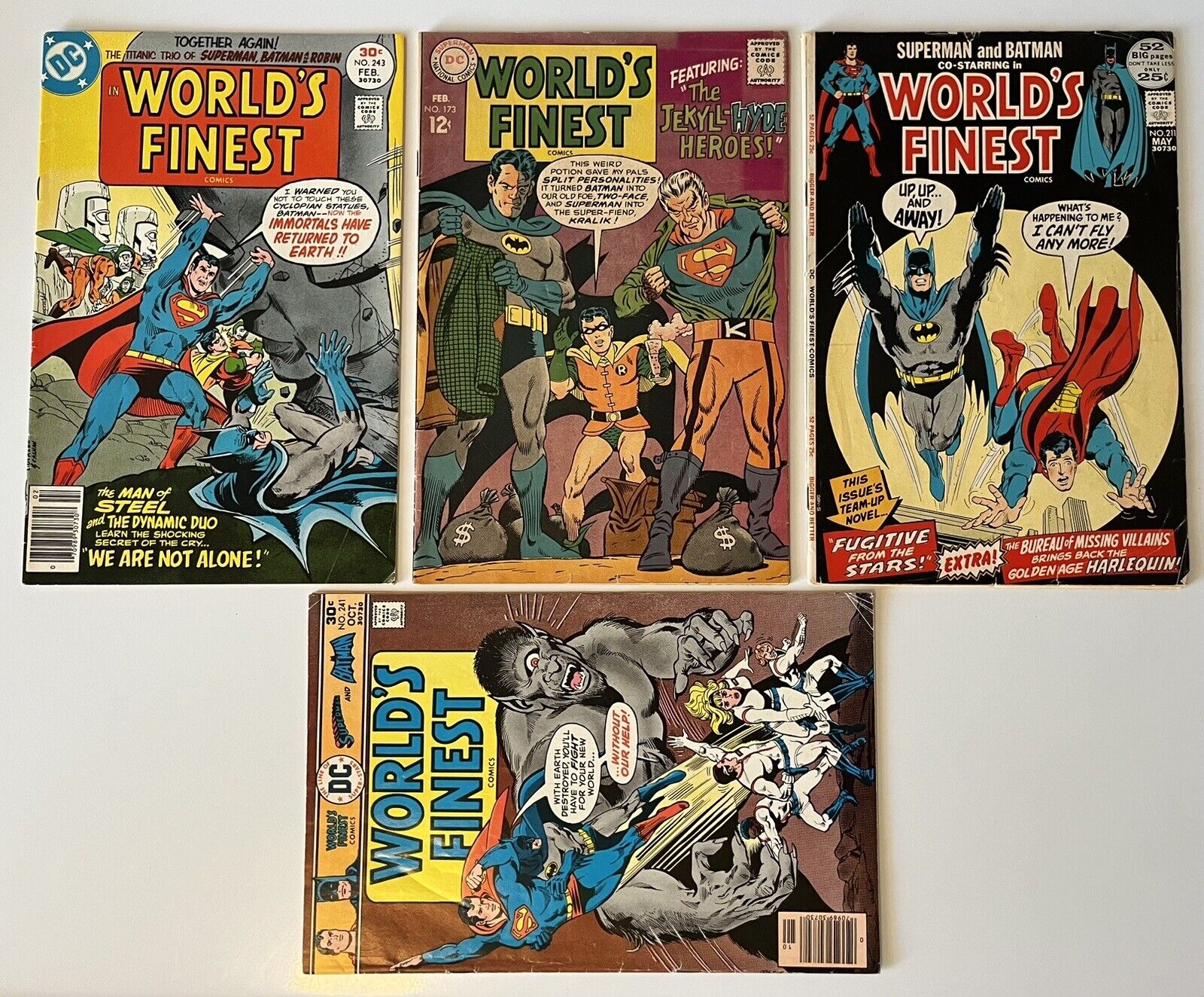 Lot of 4 WORLD’S FINEST 1st Two Face Silver Age Bronze 173, 211, 241, 243 GD/VG
