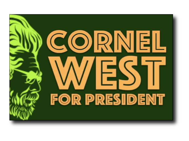 Cornel West President 2024 Sticker Decal Green Progressive Political Liberal