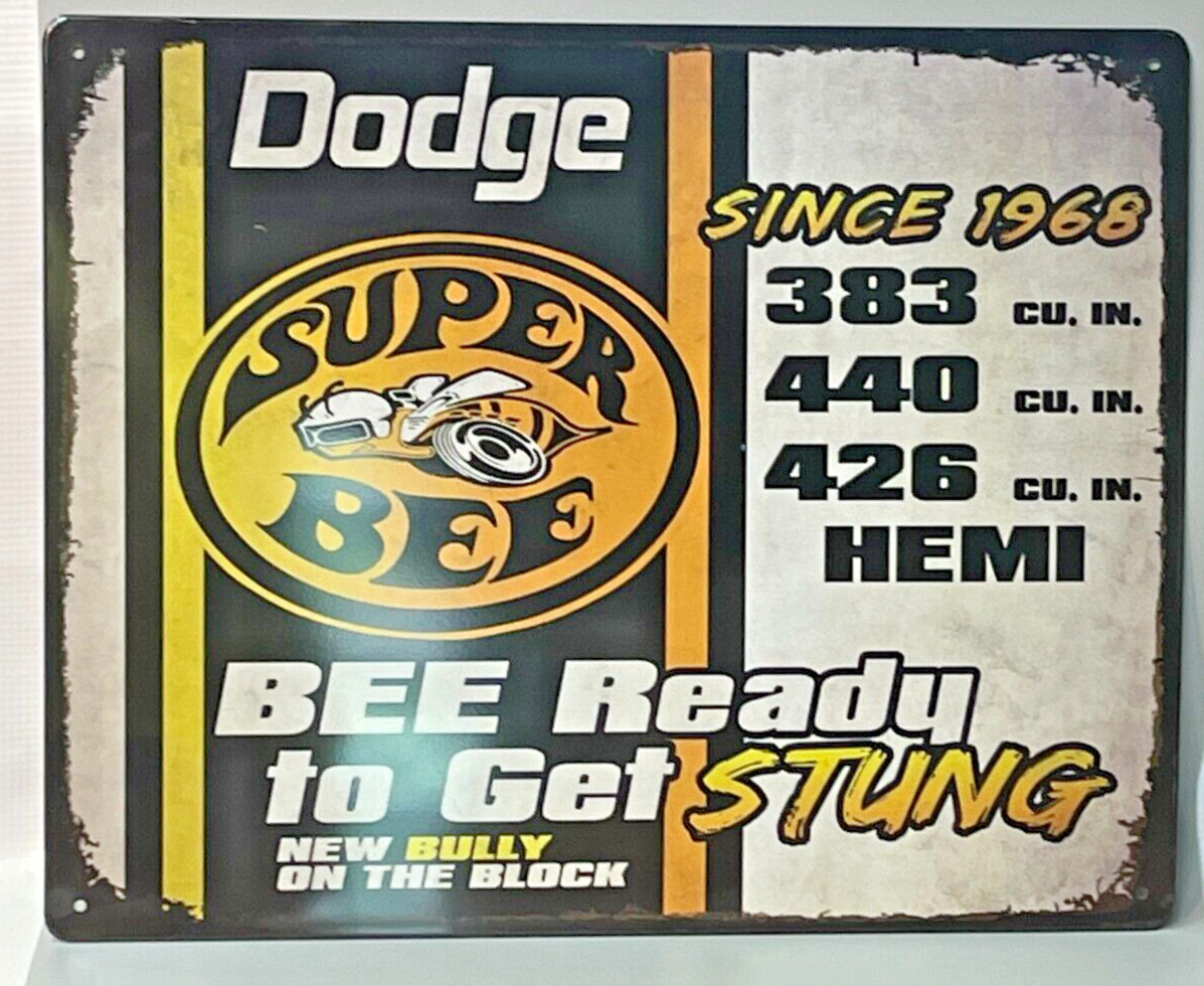 1968 Dodge Super Bee Hemi Get Stung Metal Tin Sign Father\'s Day Man Cave Garage