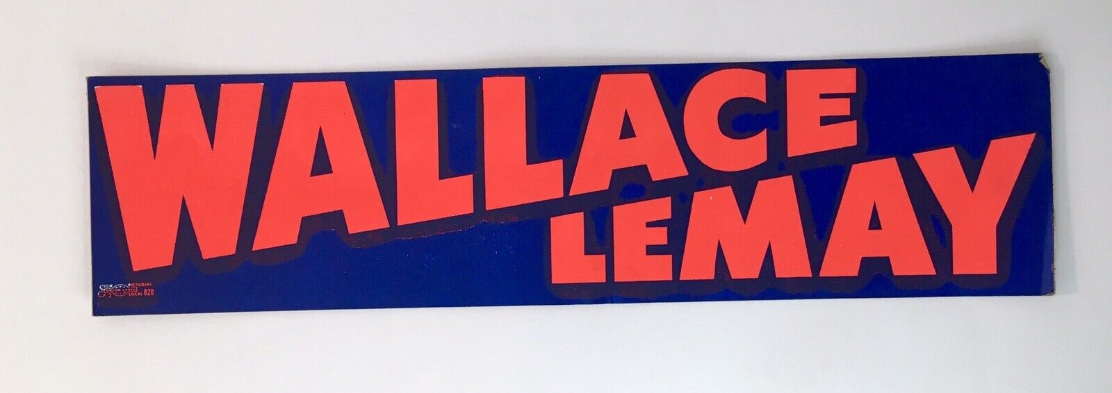 Vintage Wallace & Lemay Presidential Campaign Bumper Sticker 1968