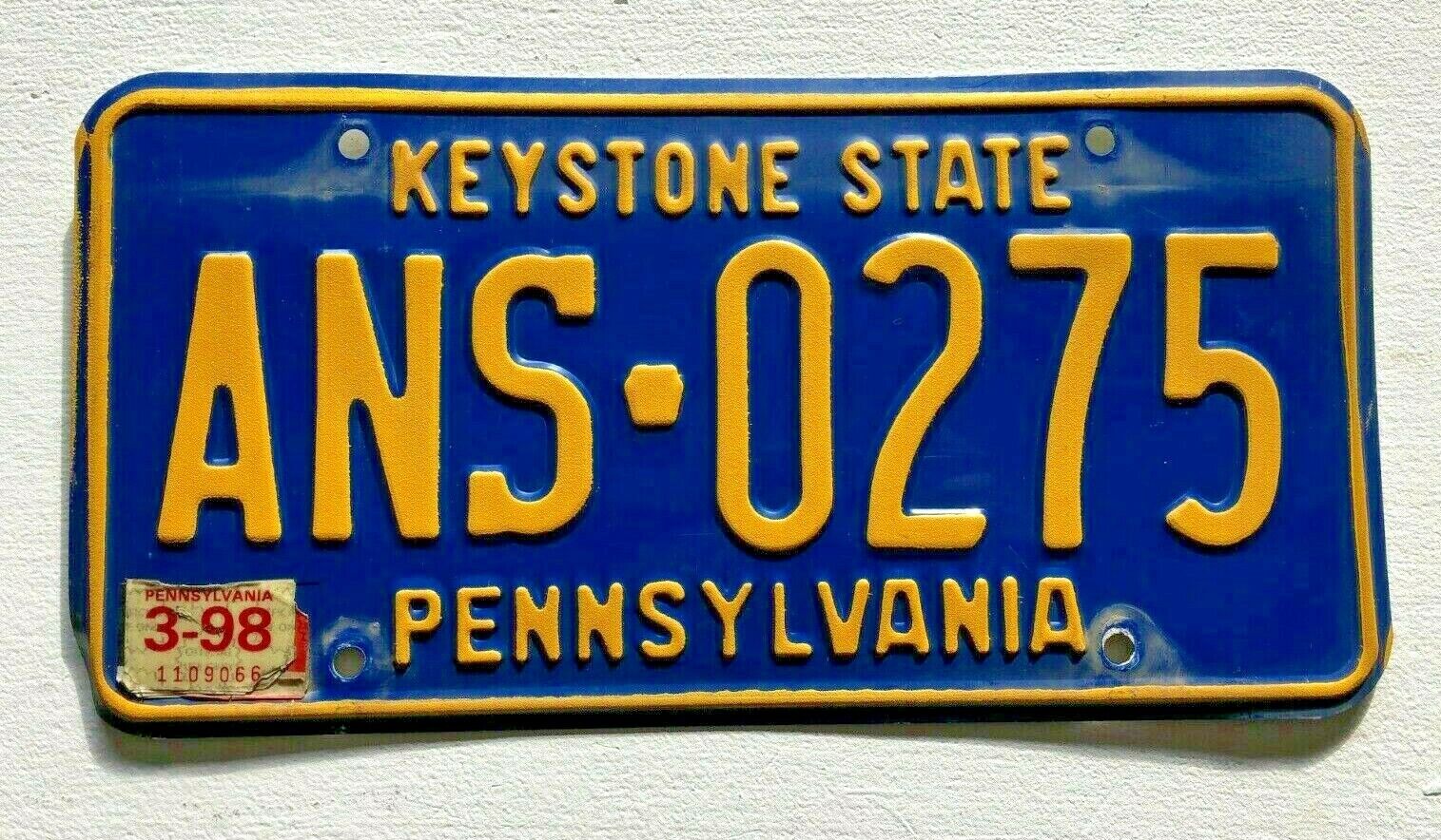 Vintage Pennsylvania Keystone State PA License Plate Navy/Yellow - Pick Ur Plate