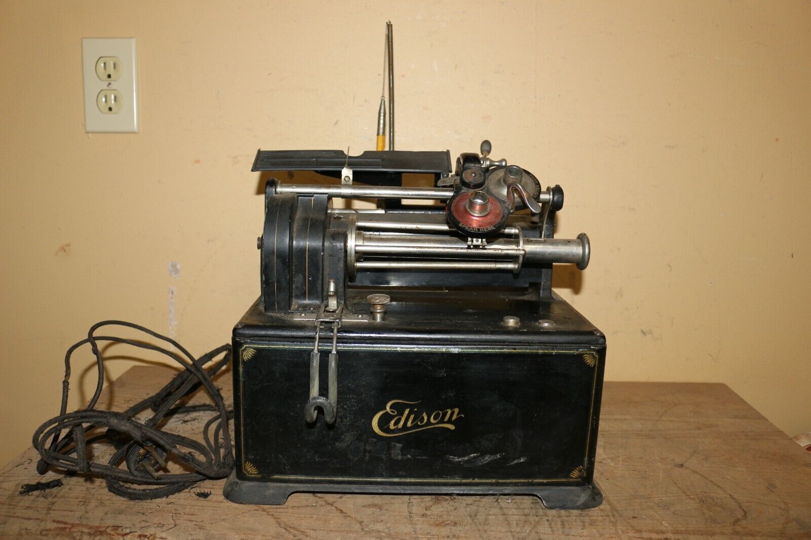 Antique 1910 Edison Model E Dictating Machine Cylinder Record Phonograph