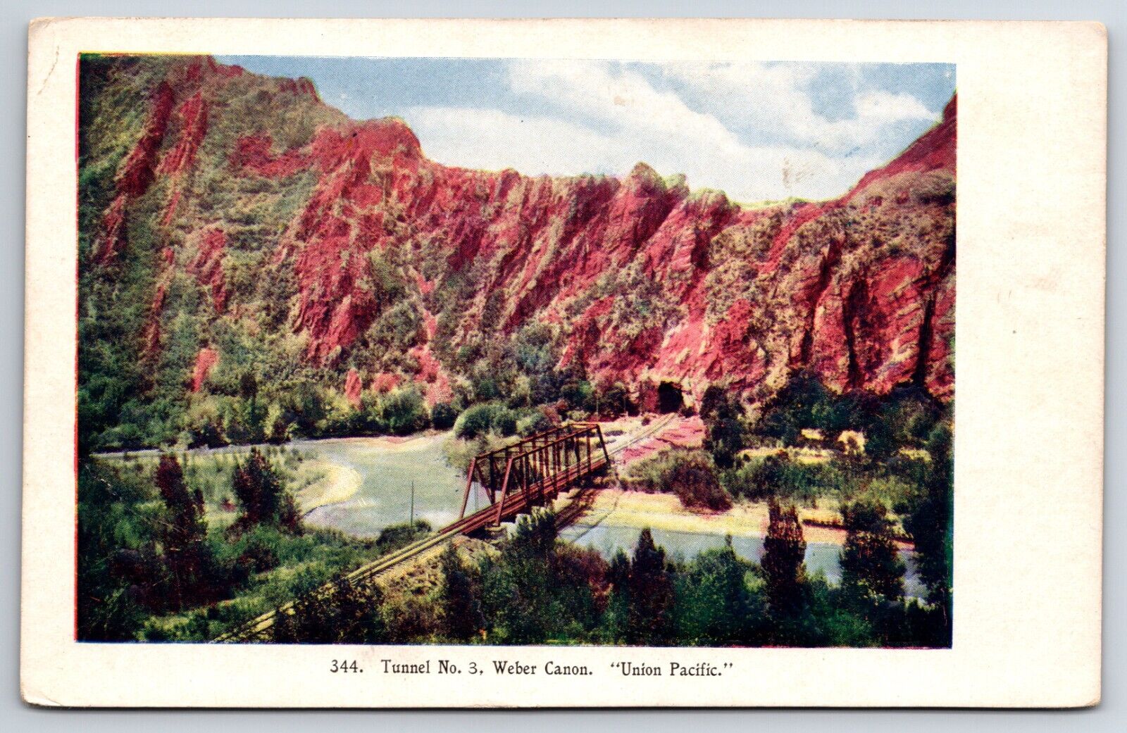 Embossed c 1900\'s Tunnel No 3 Weber Canon Union Pacific Railroad Utah Postcard