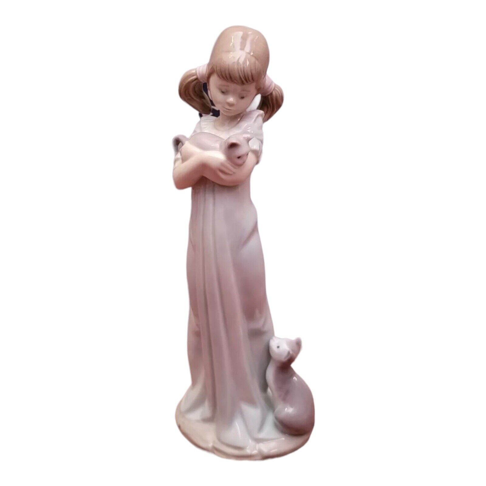 Lladro Don't Forget Me retired vtg Figurine 5743 Young Girl w Kittens w ORIG BOX