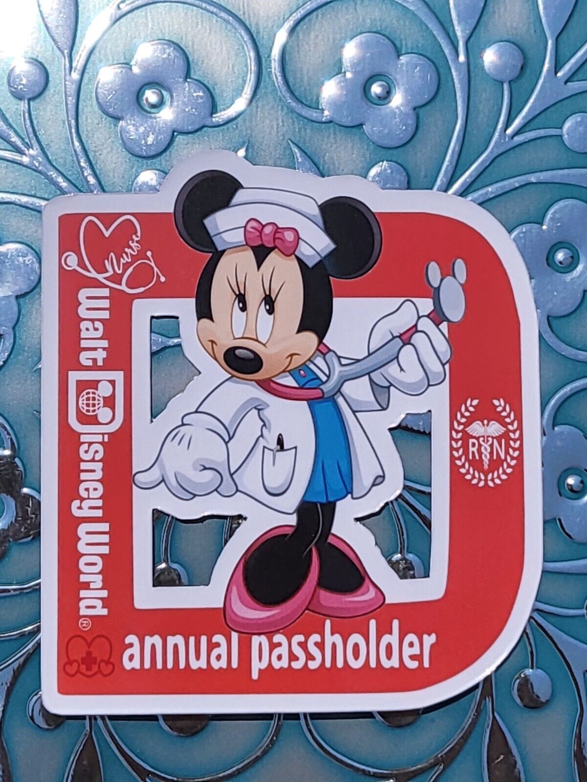 Disney passholder Magnet 2024  Disney Minnie Mouse Nurse  HOMEMADE