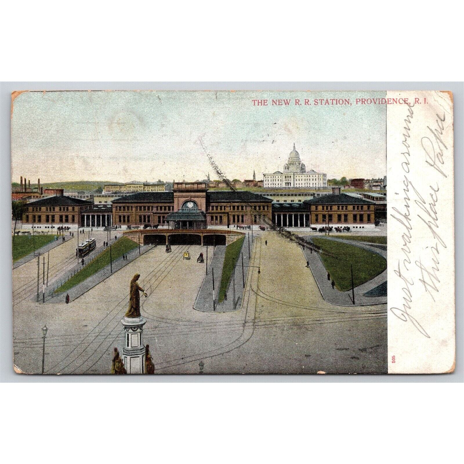 Postcard RI Providence The New Railroad Station