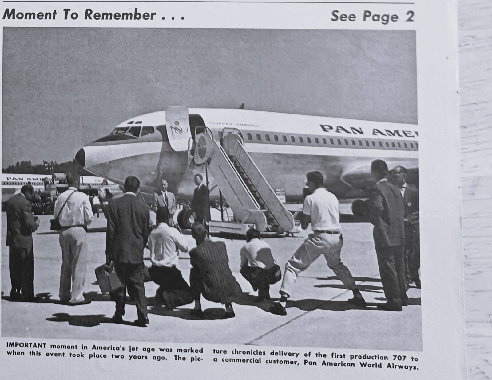 Boeing News Aug. 18, 1960 1st Pan Am 1st Boeing 707 photo & 707 Changes