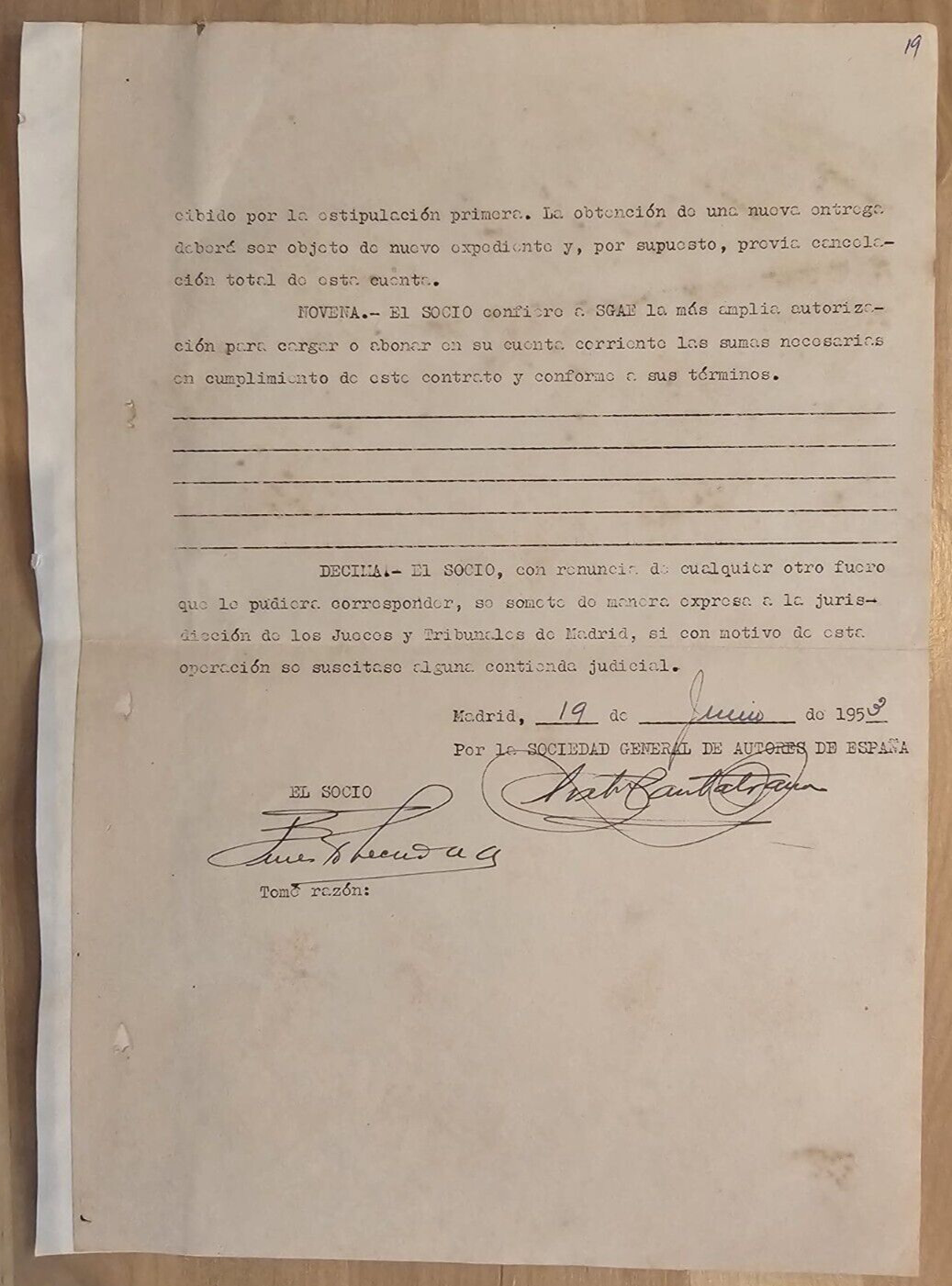 RARE COMPOSER ERNESTO LECUONA SIGNED AUTOGRAPH AUTOGRAPHED 1953