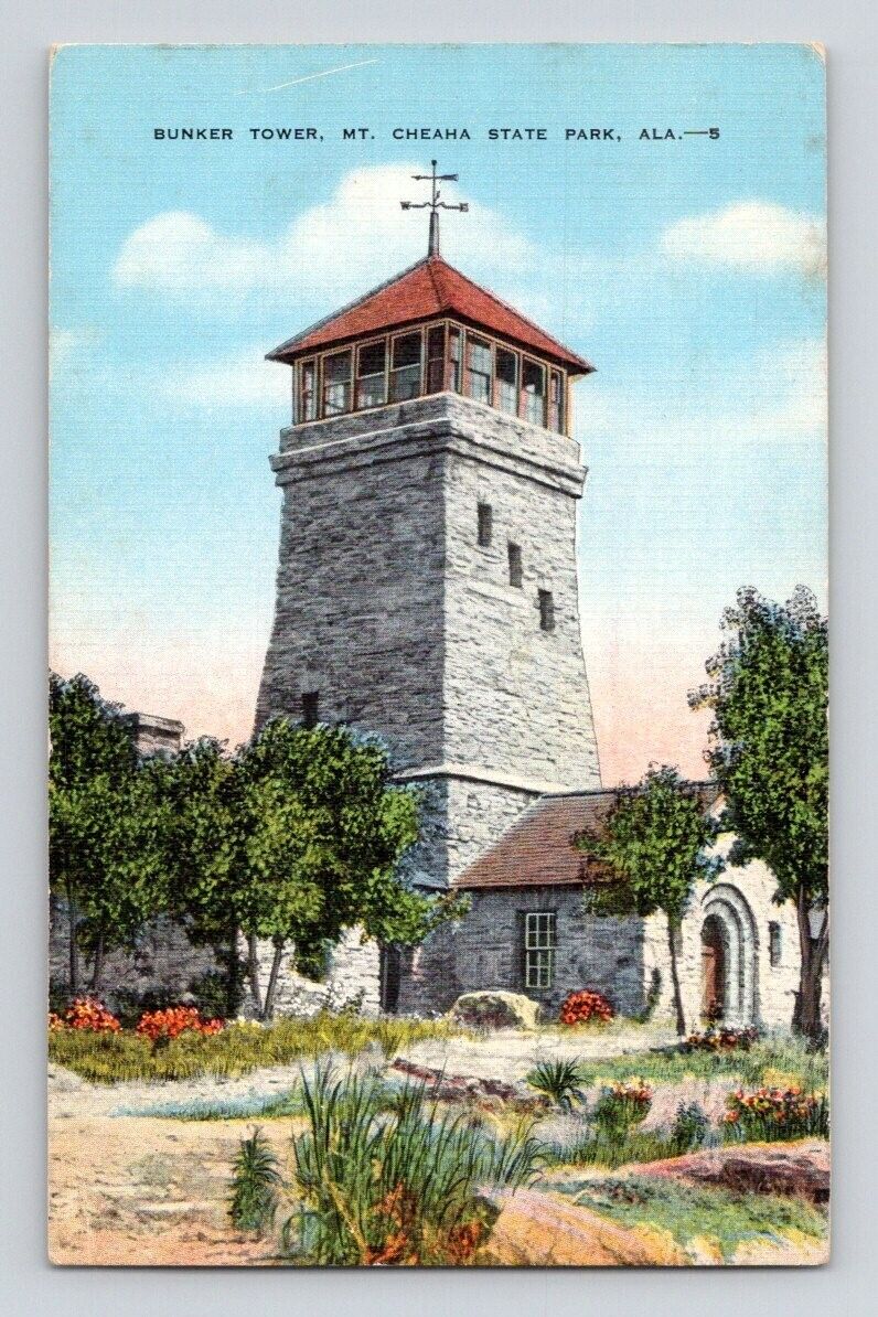 1940\'S. BUNKER TOWER, MT. CHEAHA STATE PARK, ALABAMA. POSTCARD. SM20