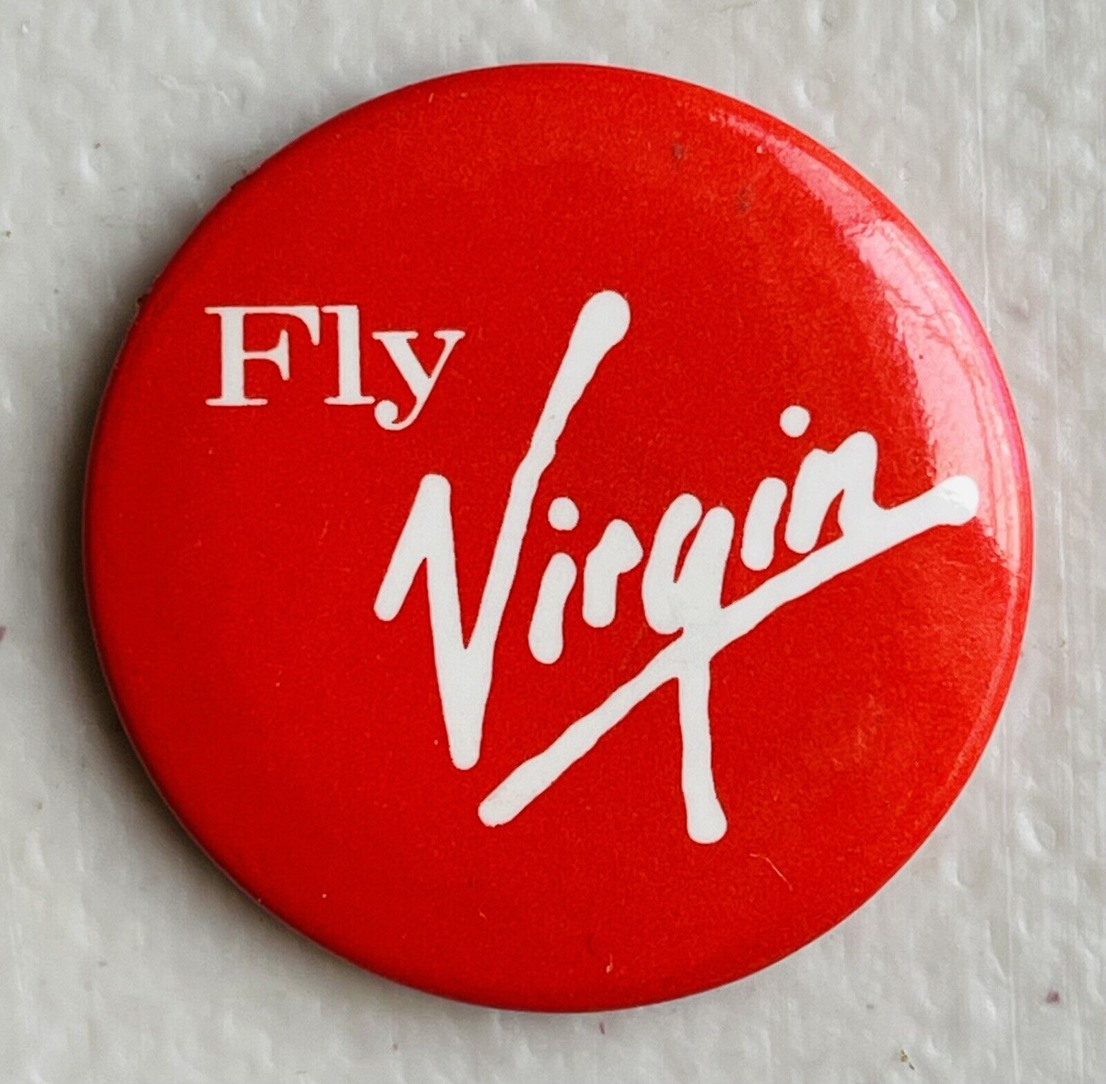 Virgin Atlantic Airlines  Pin - Back Button  - Fly Virgin