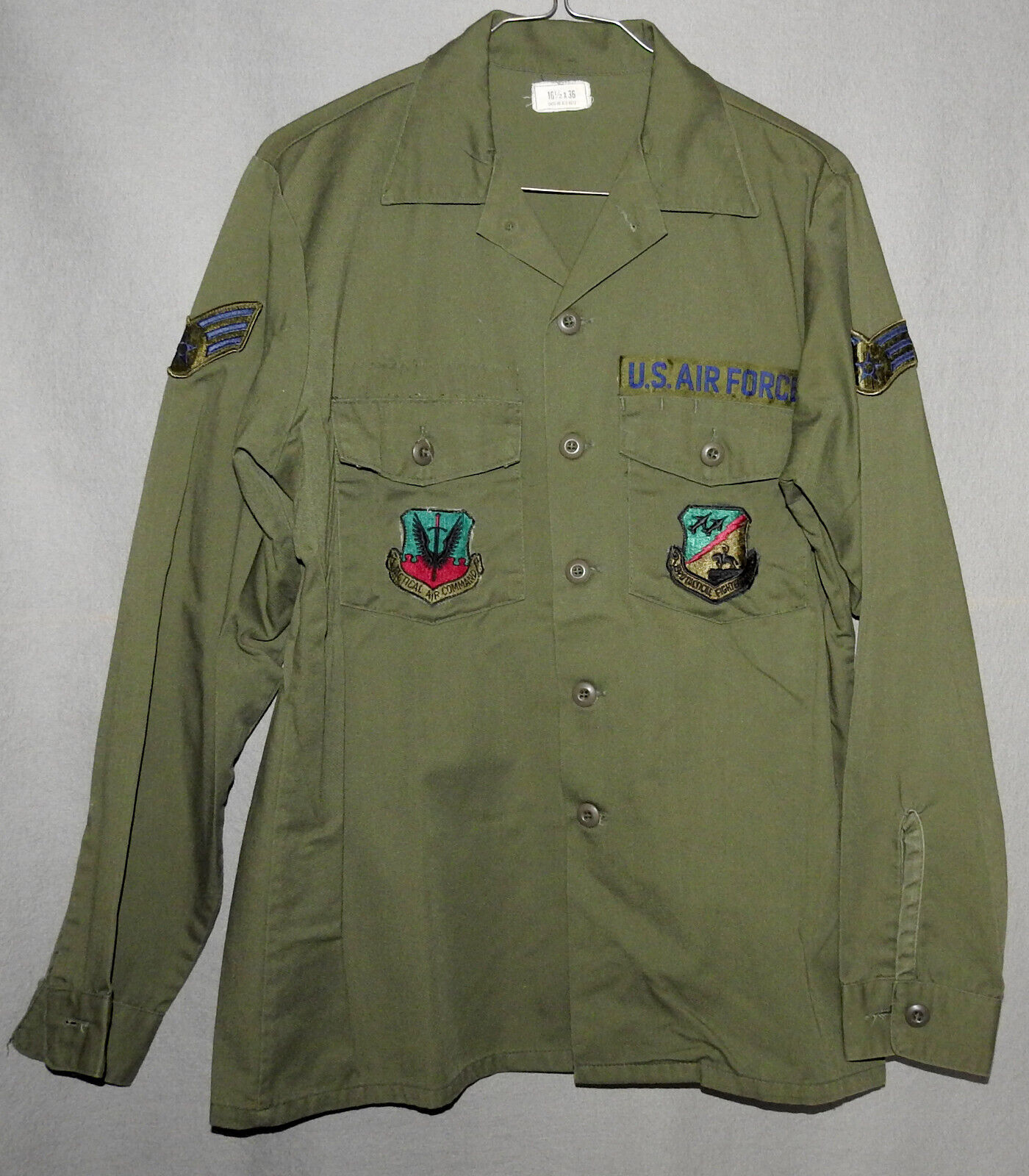 USAF Enlisted Utility Shirt Cotton/Polyester Durable Press OG-507 dated 1978