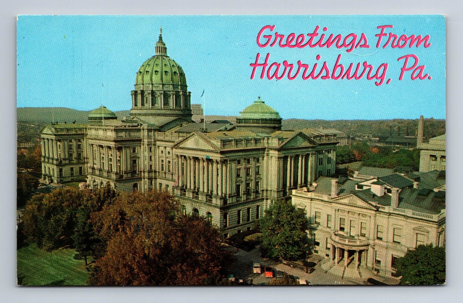 Postcard Greetings From Harrisburg PA Main Capitol Building Pennsylvania