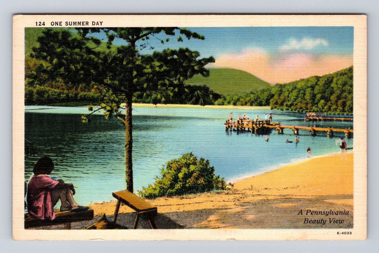 PA-Pennsylvania, Scenic View on Summer Day, Antique Vintage Souvenir Postcard