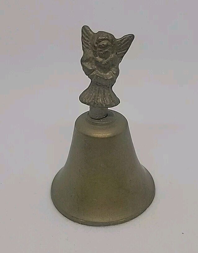 Vintage Solid Brass Bell Cupid Angel Cherub Dinner Table Bell 