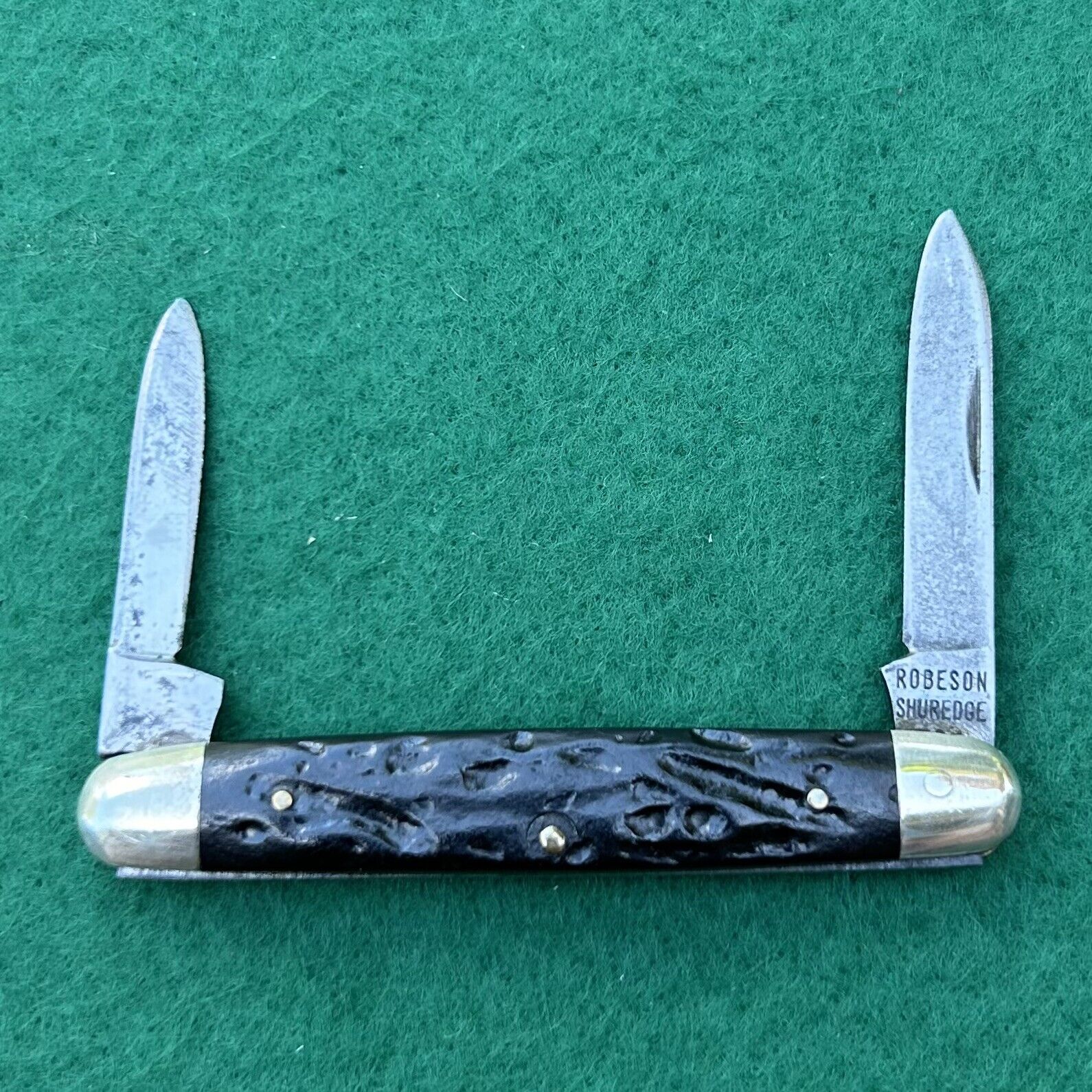 c.1950’s ROBESON Shuredge USA 622 064 Rough Black Pen Pocket Knife Vintage
