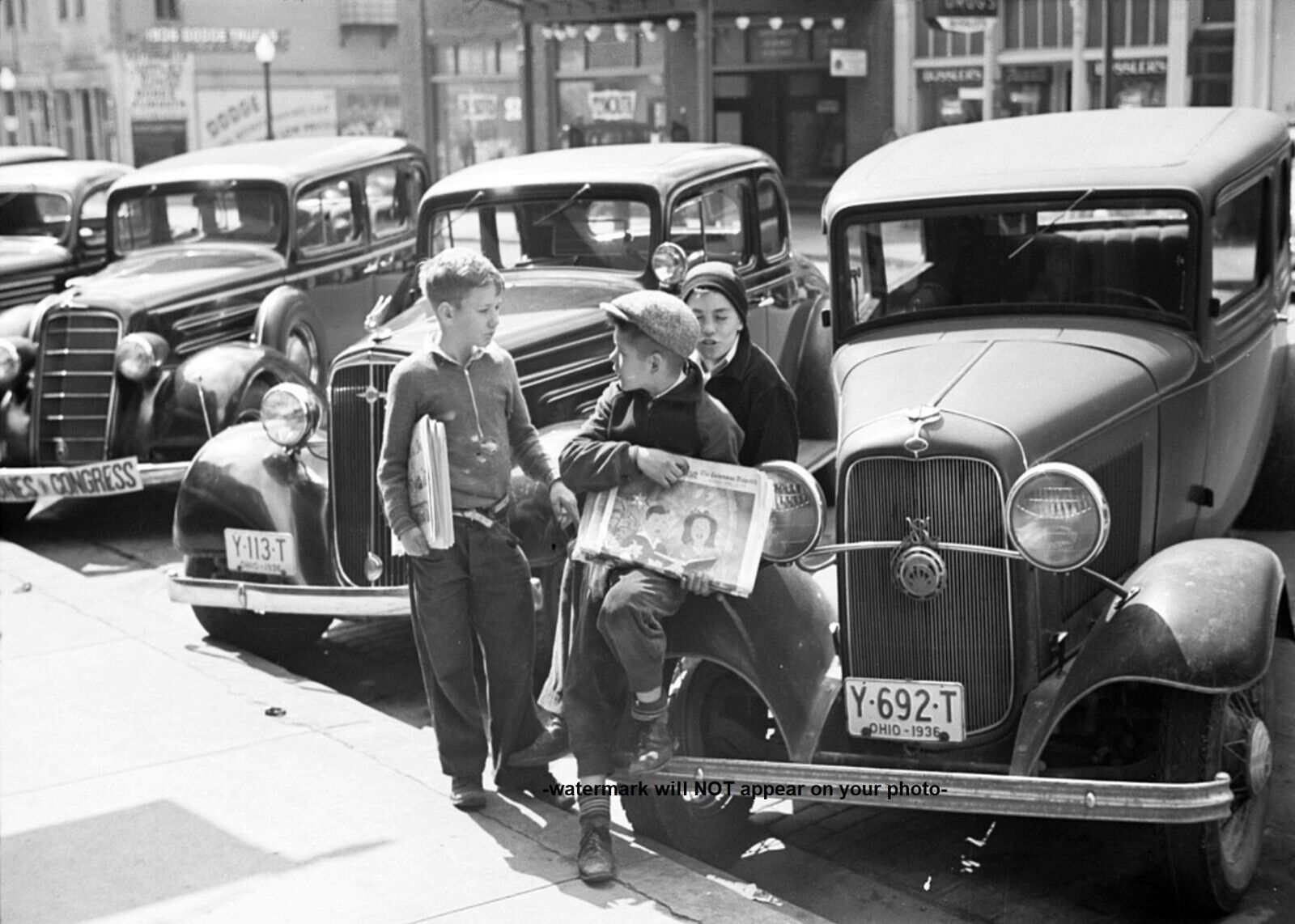 1936 Newsboys PHOTO Newsies Kids Sell Papers Jackson Ohio Great Depression