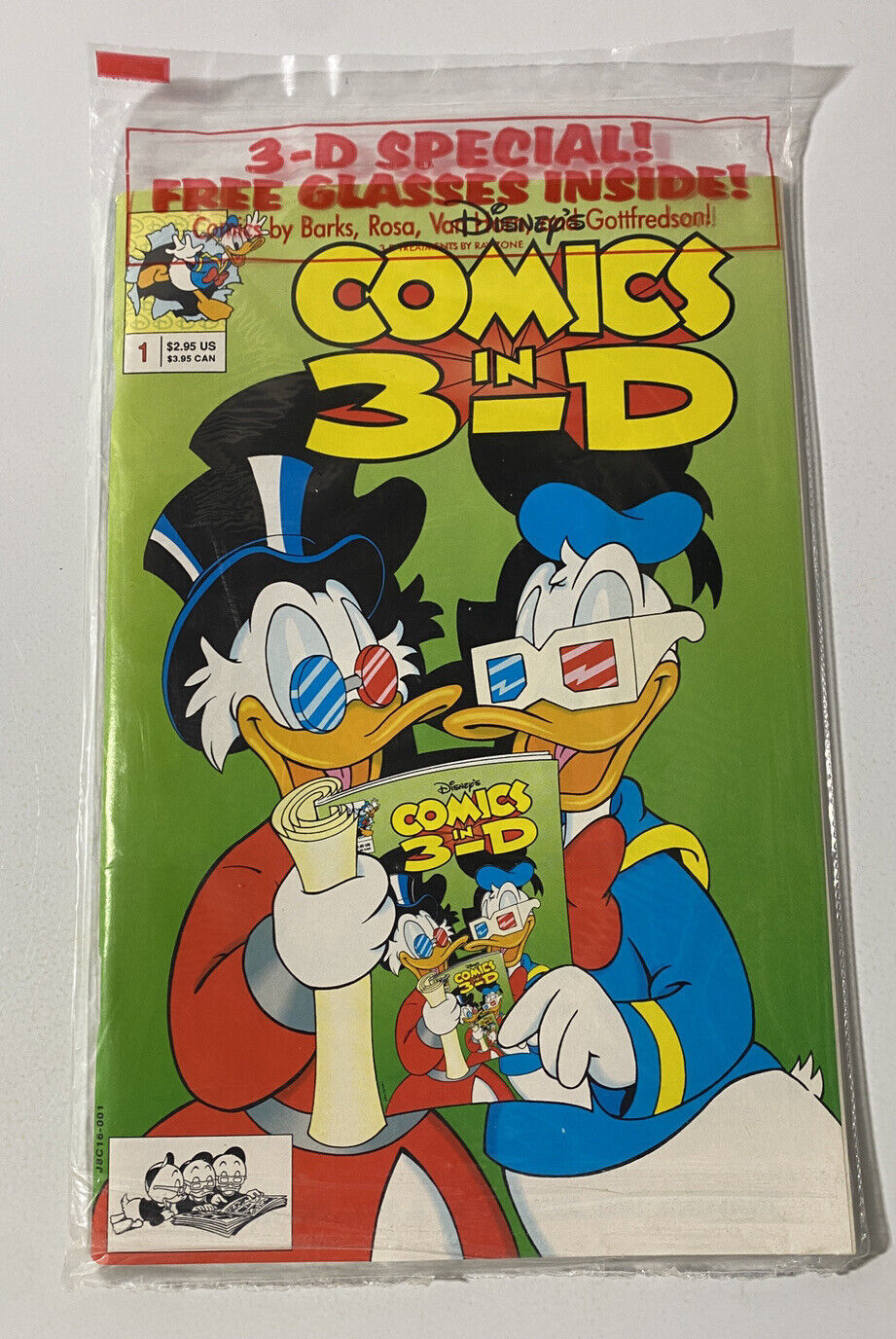 Disney Comics in 3-D #1 Comic Book 1992 New Polybag Uncle Scrooge Donald Duck