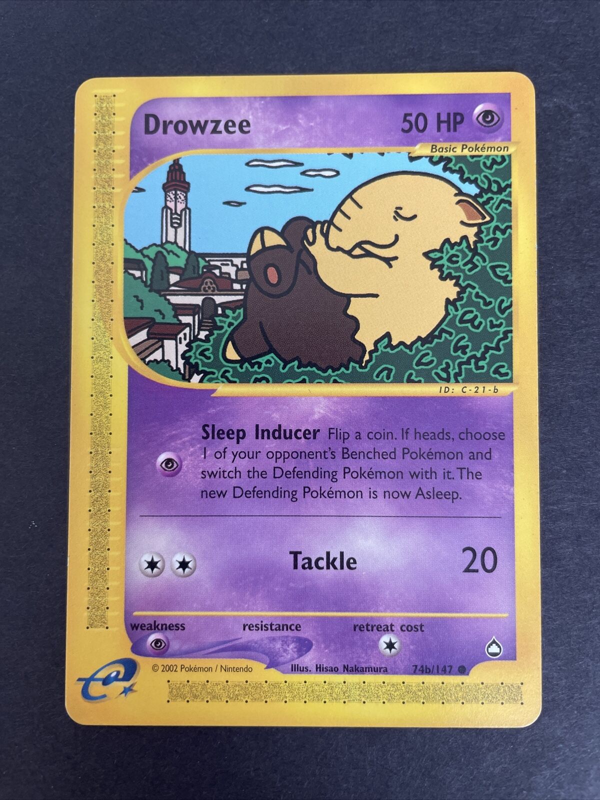 Drowzee 74b/147 Aquapolis Common Pokemon Card TCG - WOTC