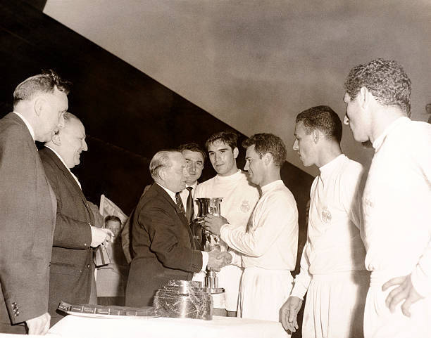 Real Madrid captain Jose Maria Zarraga receives the European C- 1960s Old Photo