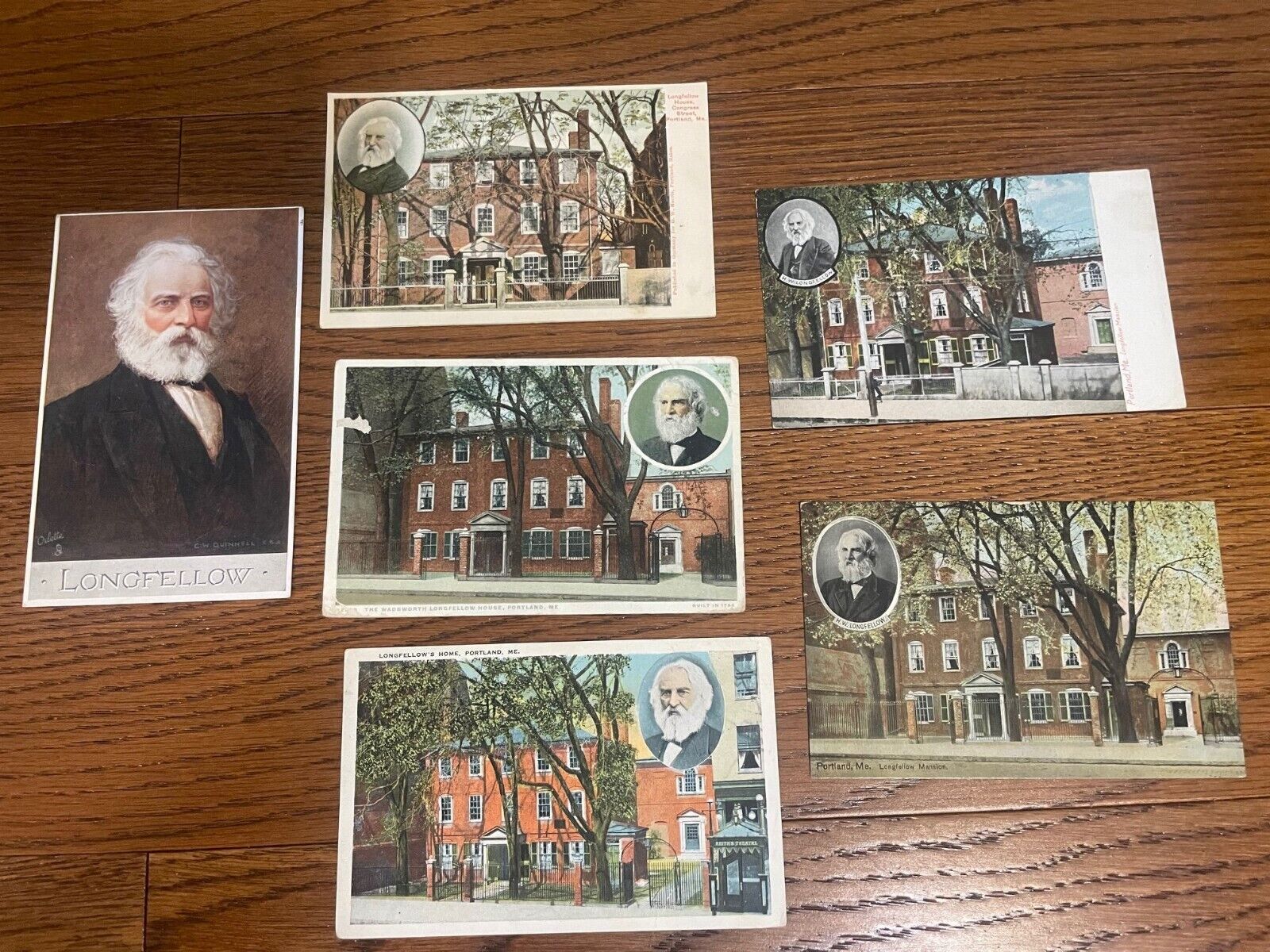 Henry Wadsworth Longfellow Poet Lot of 6 Old Postcards