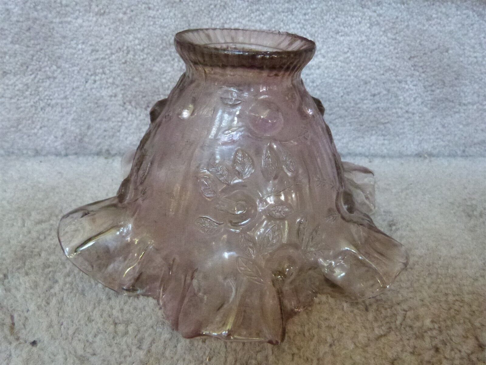 VINTAGE Pink Lavender Cabbage Dusty Rose Shade Ruffle Edge Lamp Shade 7.25\