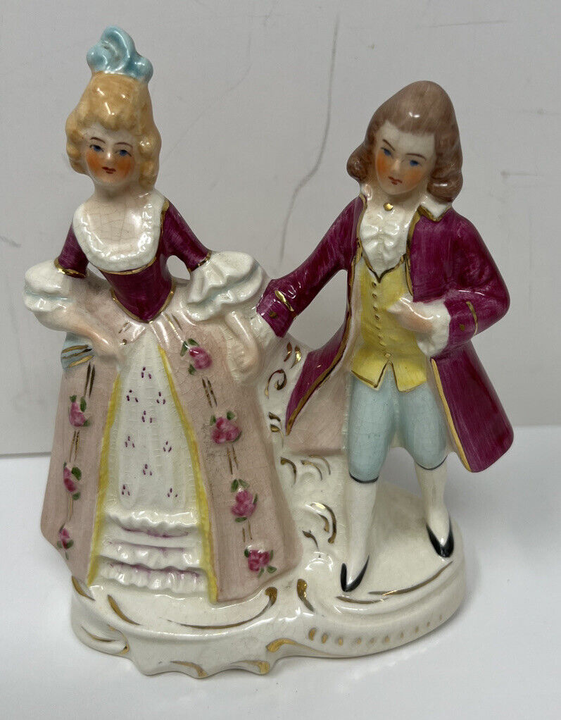 VINTAGE Coventry USA Porcelain Colonial Man & Woman Figurine, #5053A
