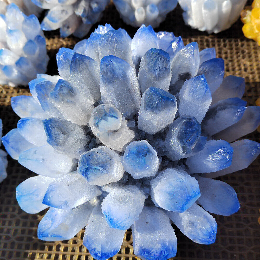 8LB+ Blue Large Quartz Crystal Cluster Reiki Wand Point Healing Random