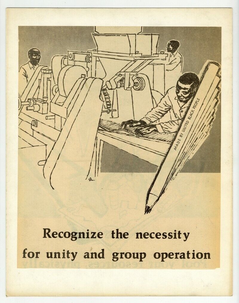 United Black People 1970 Civil Rights Poster African American Racial Equality