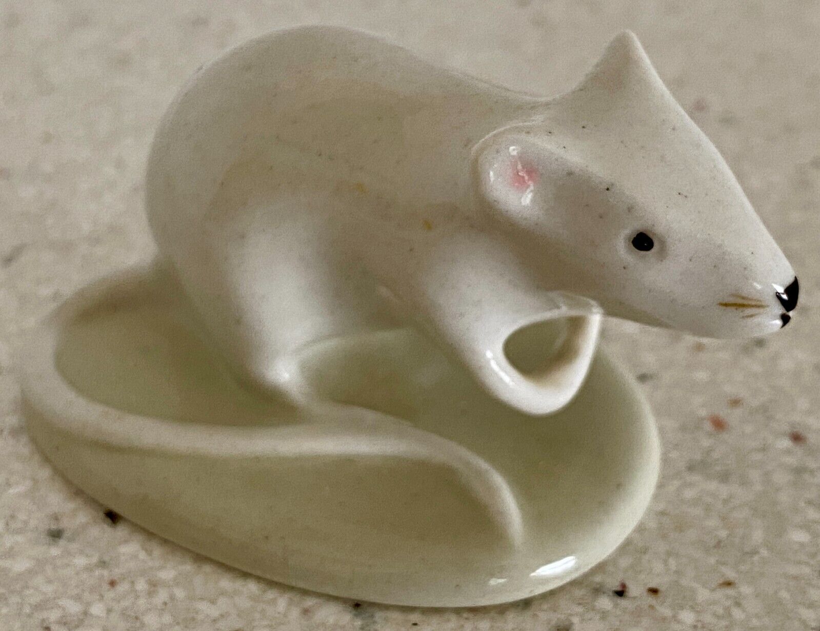 Vintage Royal Dux Bohemia Porcelain Mouse Collectible Czech Republic Figurine
