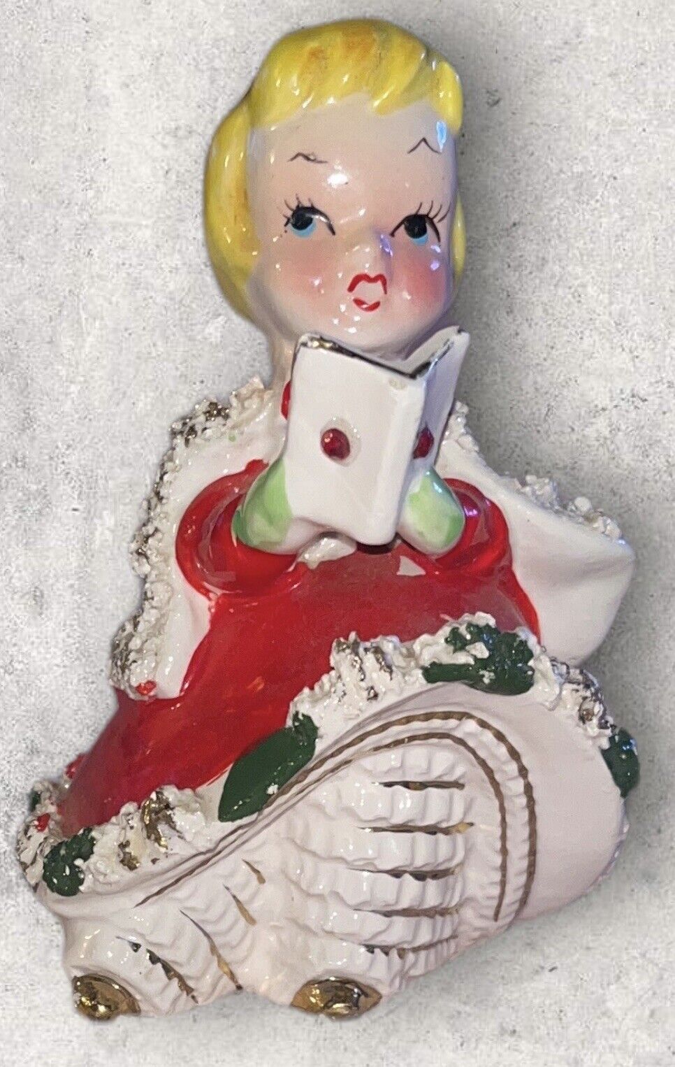 Vintage Kreiss 50’s Girl Christmas Caroler Bell Figurine 3.5” Make Offer
