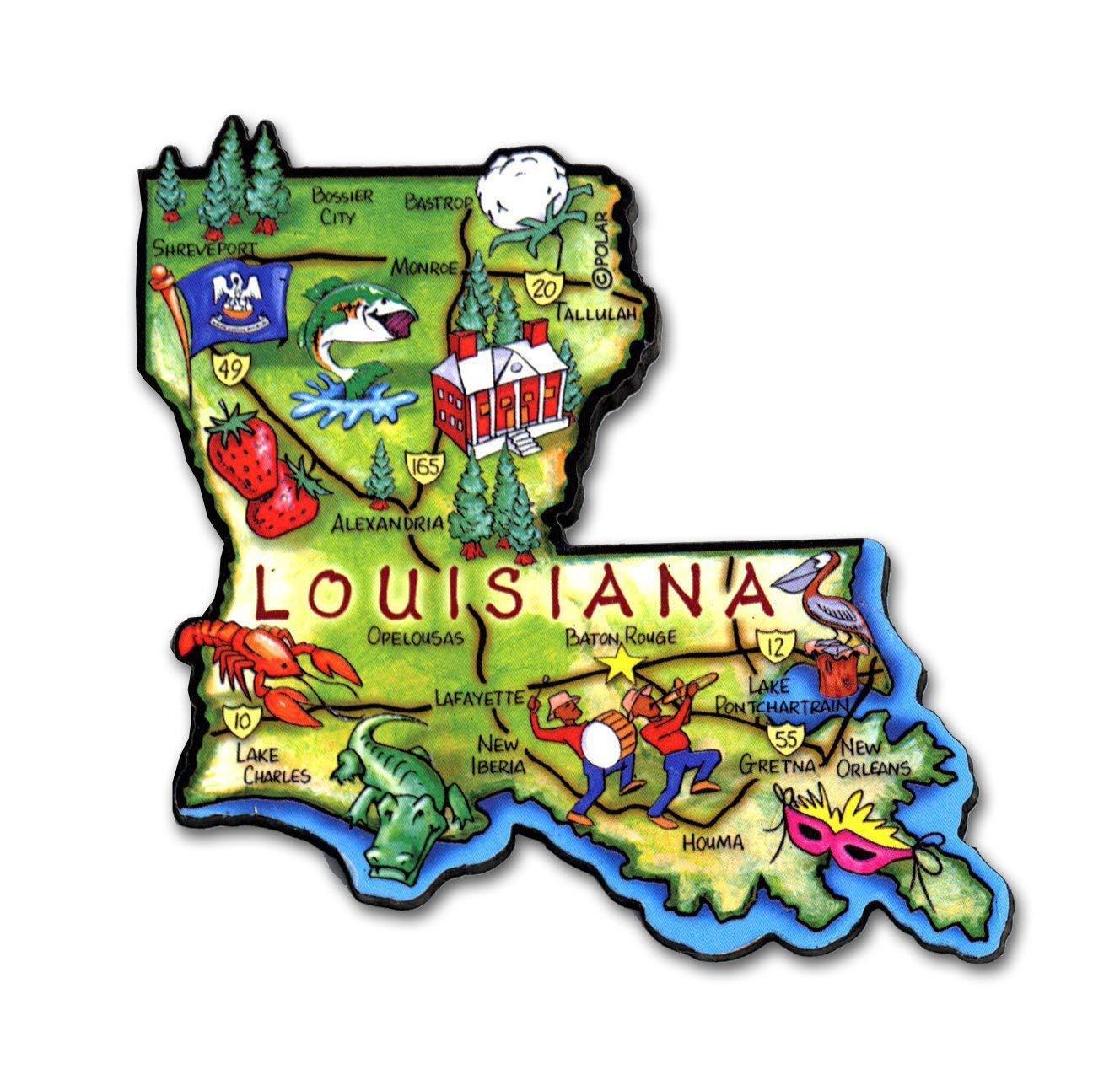Louisiana The Pelican State Artwood Jumbo Fridge Magnet
