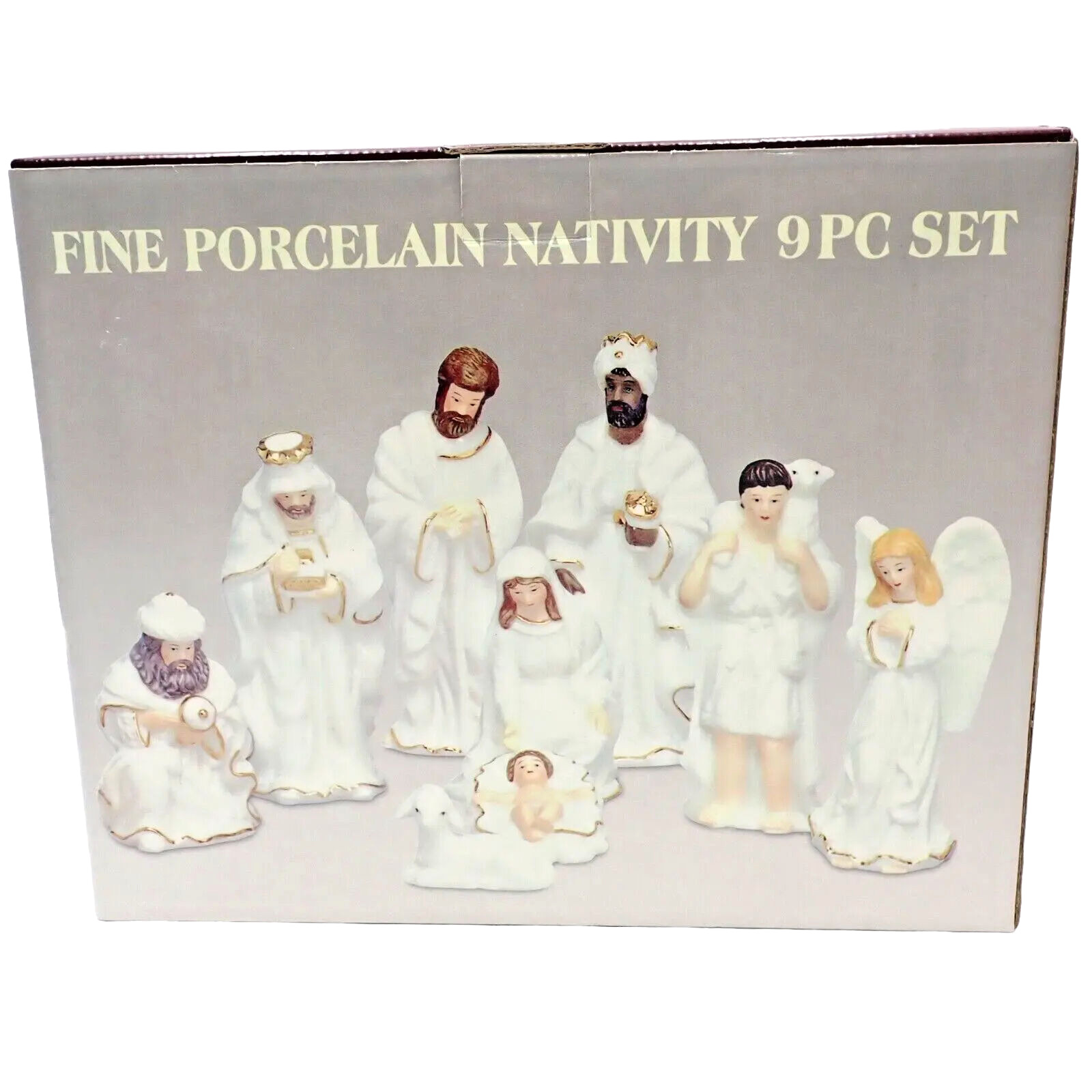 Galleria Inc Christmas Nativity 9 Piece Set Porcelain Figures NIB