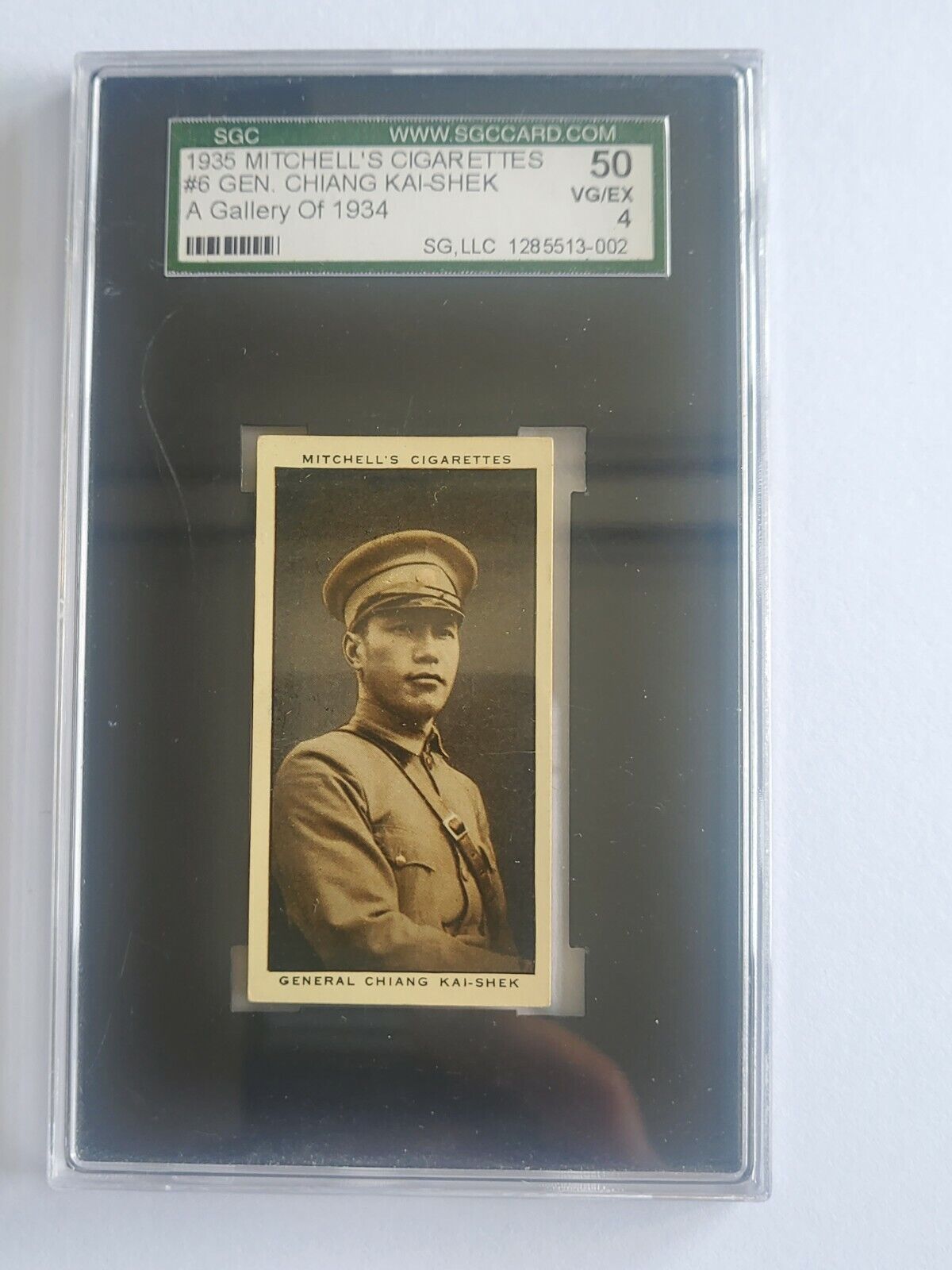 👍 1935 CHINA GENERAL CHIANG KAI SHEK MITCHELL'S CIGARETTES CARD GRADED 蒋介石
