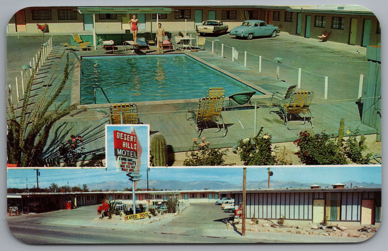 Las Vegas NV Desert Hills Motel 2121 East Fremont Street c1958 Postcard